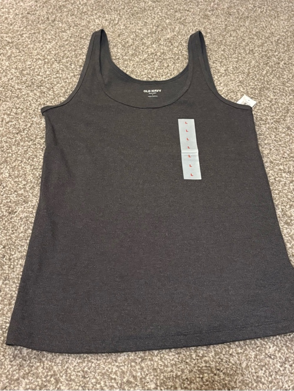 Old Navy Black Ribbed Scoop Tank